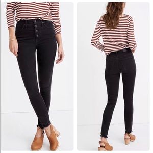 Madewell 10” high rise skinny jeans black.